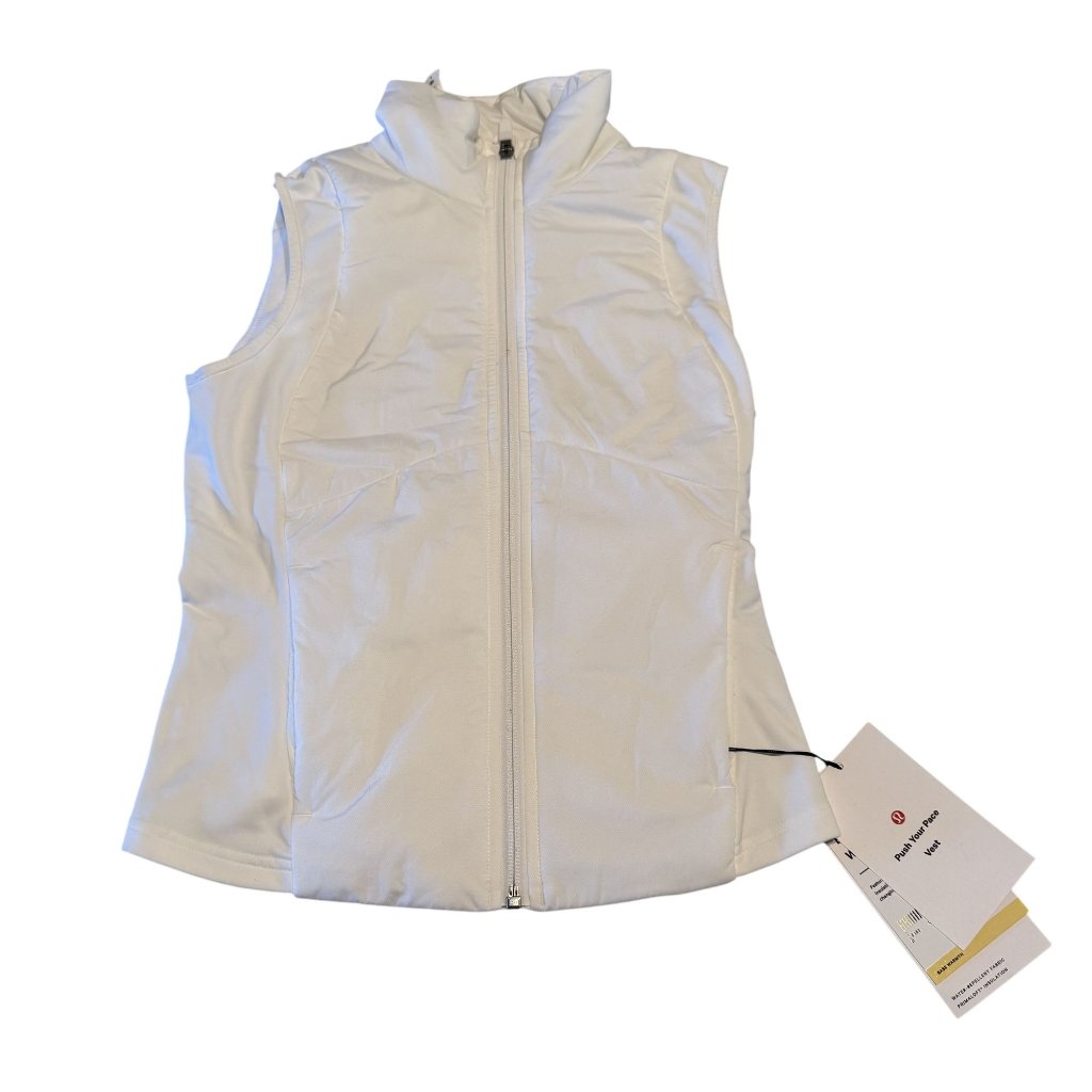 Nwt Lululemon Push Your Pace White Water Repellent Active Vest Women's Size 4